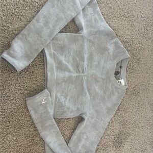 Gymshark long-sleeve grey crop top